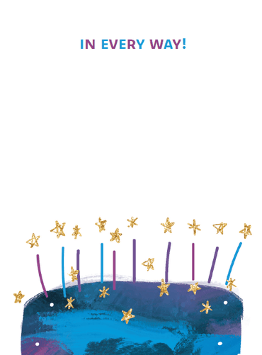 Pictura Stellar Cake birthday card with colorful cake illustration and festive design, perfect for celebrating birthdays.