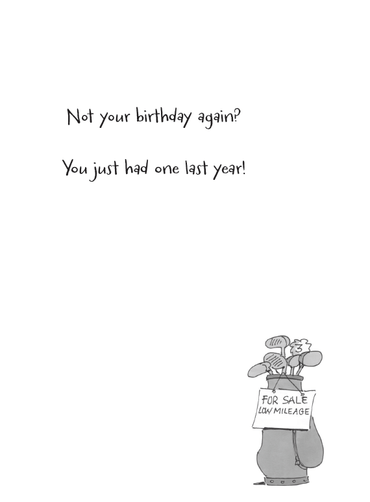 Funny birthday card featuring a golf theme from Pictura's everyday cards collection, with playful golf-related illustrations.