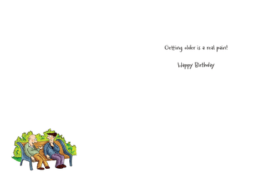 Funny birthday card from Pictura featuring humorous neighborhood complaint illustration on an everyday card.