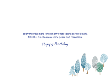 Pictura Quiet Lake birthday card featuring a serene lakeside scene, designed for celebrating grandfathers with an everyday greeting.