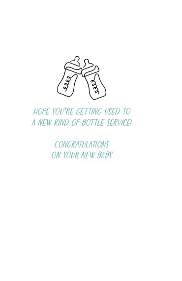 Pictura Baby Bottle Baby Card from the Everyday Cards collection, featuring a cute illustration of a baby bottle.
