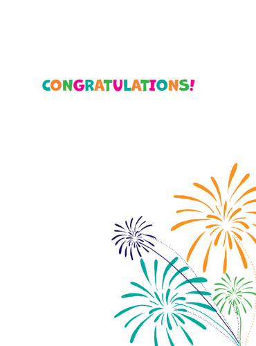 Pictura Retirement Fireworks card from the Everyday Cards collection featuring colorful fireworks design for retirement celebrations