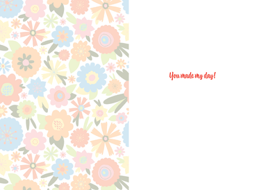 Bright floral thank you card by Pictura featuring colorful flower illustrations on a cheerful greeting card.