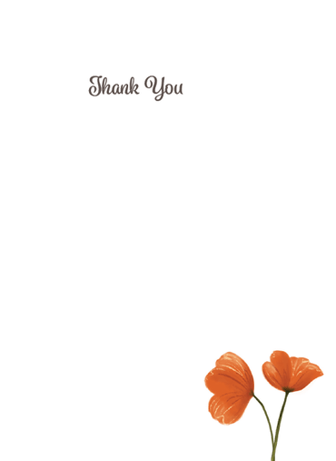 Pictura Poppy Vase Thank You Card featuring a floral illustration, perfect for everyday greeting and appreciation messages.