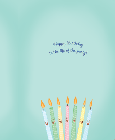 Pictura Let's Get Lit birthday card featuring colorful flame illustrations on a cheerful everyday greeting card design.
