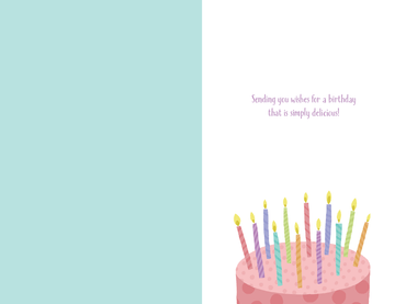 Pictura Hip Hip Hooray Cake birthday card featuring colorful cake illustration, perfect for celebrating special occasions.