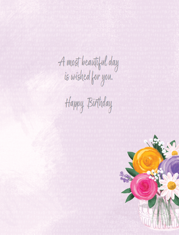 Pictura glass vase birthday card for mother-in-law featuring elegant floral design and cheerful greeting, perfect for special occasions.