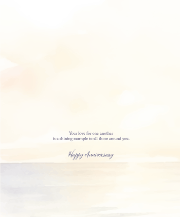 Pictura Beach Chairs Anniversary Card featuring colorful illustrations of beach chairs on a sunny background.