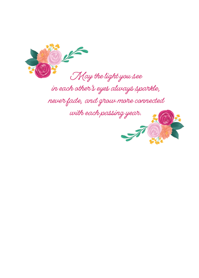 Pictura Happy Anniversary script card for celebrating special occasions, featuring elegant handwritten-style anniversary message.