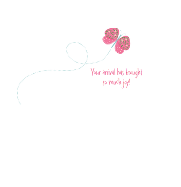 Hello Baby Girl card from Pictura's Everyday Cards collection, featuring colorful floral design and playful typography.