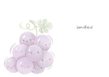 Pictura thank you card featuring a bunch of grapes design, part of the Everyday Cards collection.