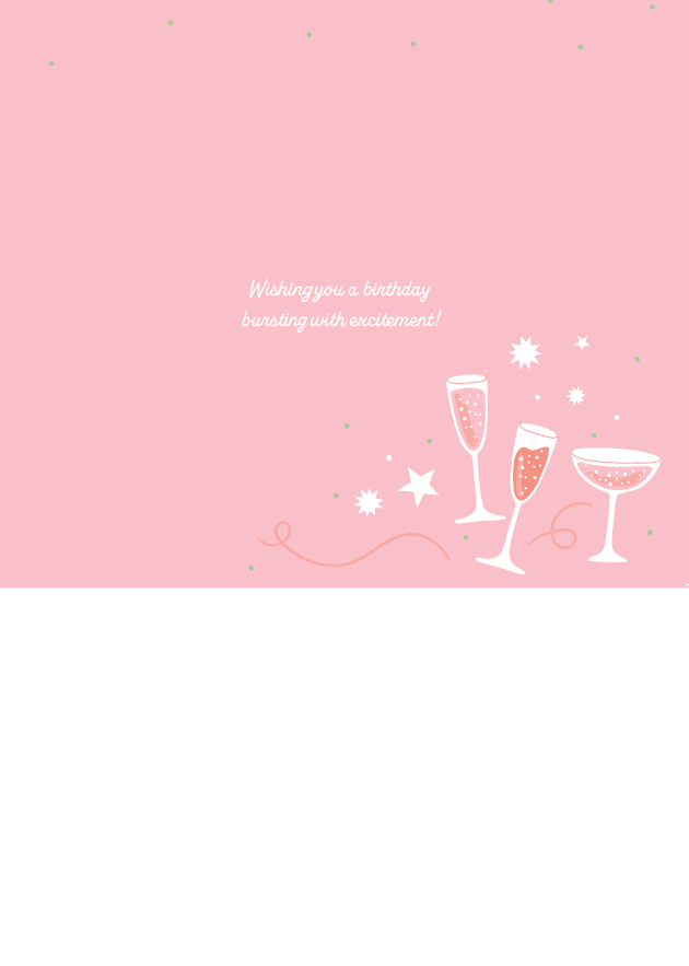 Pictura Champagne Birthday Card with spinning wheel, featuring festive design and celebratory imagery for special occasions.