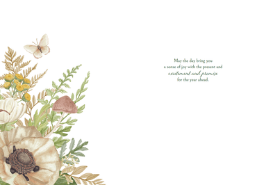 Pictura Cottage Ferns birthday card featuring vivid fern illustrations on a light background, perfect for everyday greetings.