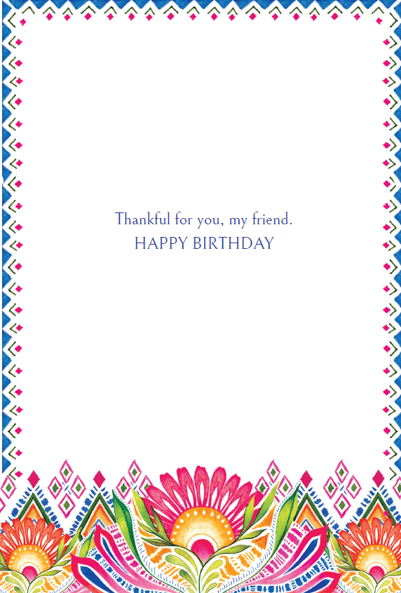 Pictura Flower Rise birthday card featuring colorful floral design, perfect for friends on special occasions.