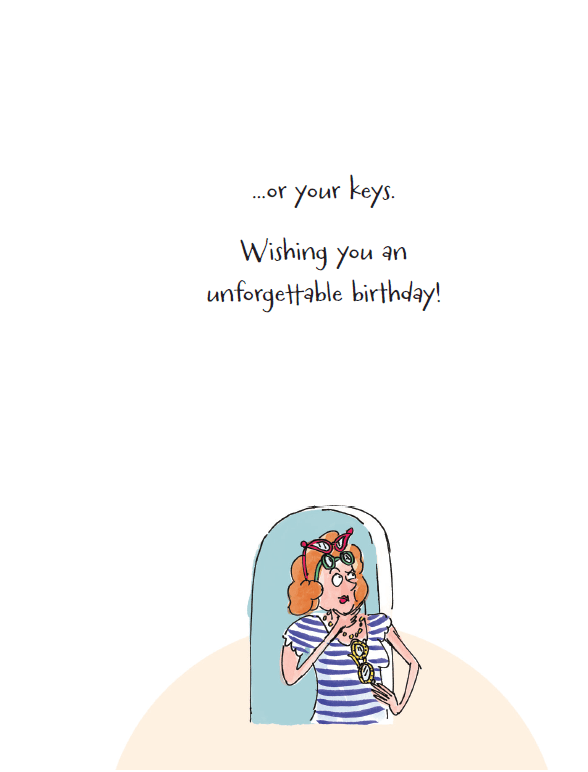 Funny birthday card featuring glasses design from Pictura's Everyday Cards collection, with humorous text and colorful illustration.