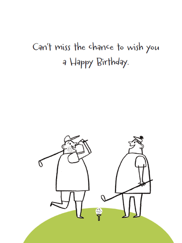 Funny birthday card from Pictura featuring a playful swing design, perfect for celebrating with humor and style.