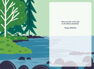 River House birthday card from Pictura featuring a scenic illustration, perfect for everyday greeting occasions.