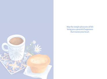 Pictura coffee and dessert birthday card with colorful illustrations of coffee cups and desserts for special occasions.