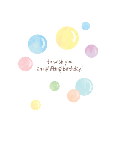 Pictura Hedgehog Bubbles birthday card featuring a cute hedgehog with colorful bubbles on an everyday greeting card.