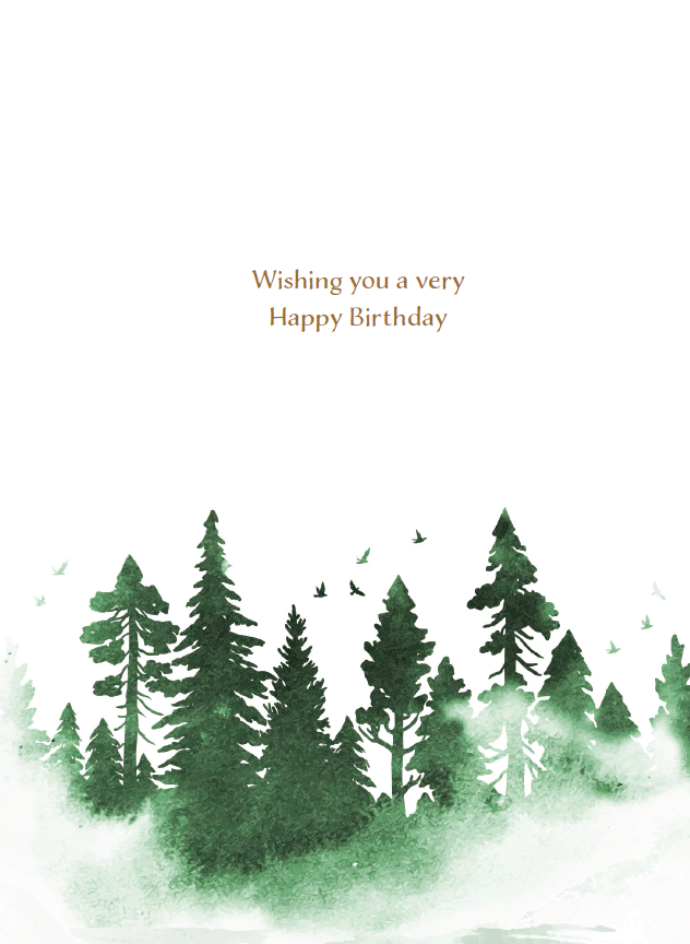 Pictura Deer in Forest birthday card featuring a detailed illustration of a deer among trees, suitable for everyday celebrations.