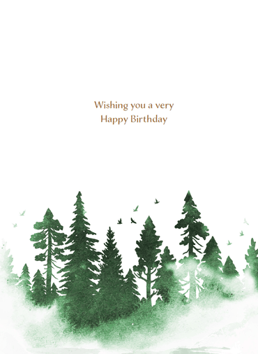 Pictura Deer in Forest birthday card featuring a detailed illustration of a deer among trees, suitable for everyday celebrations.