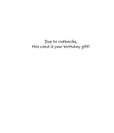 Pictura Cutbacks Funny Birthday Card featuring humorous cartoon illustrations for everyday greeting occasions