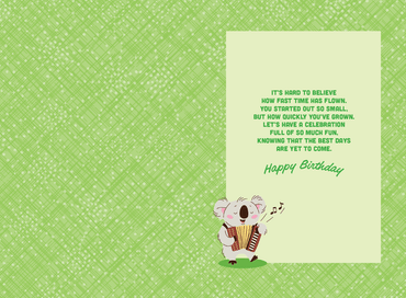 Pictura 6th Koala birthday card featuring colorful koala illustration on a cheerful greeting card for special occasions