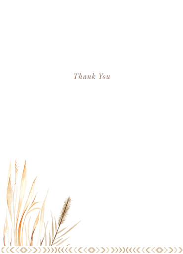 Pictura Reeds Thank You Card from the Everyday Cards collection, featuring a floral design and handwritten "Thank You" message.