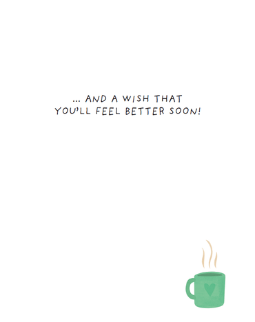 Cozy Cat Get Well Card from Pictura, featuring a cute cat illustration, perfect for sending warm wishes in everyday greeting cards.