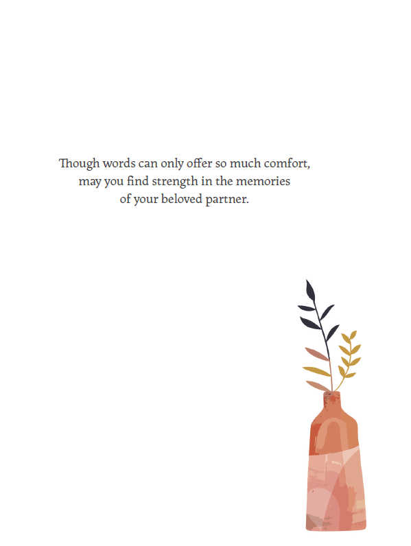 Pictura Four Vases Sympathy Card for partner, featuring elegant floral vase illustrations on an everyday greeting card.