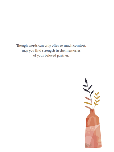 Pictura Four Vases Sympathy Card for partner, featuring elegant floral vase illustrations on an everyday greeting card.