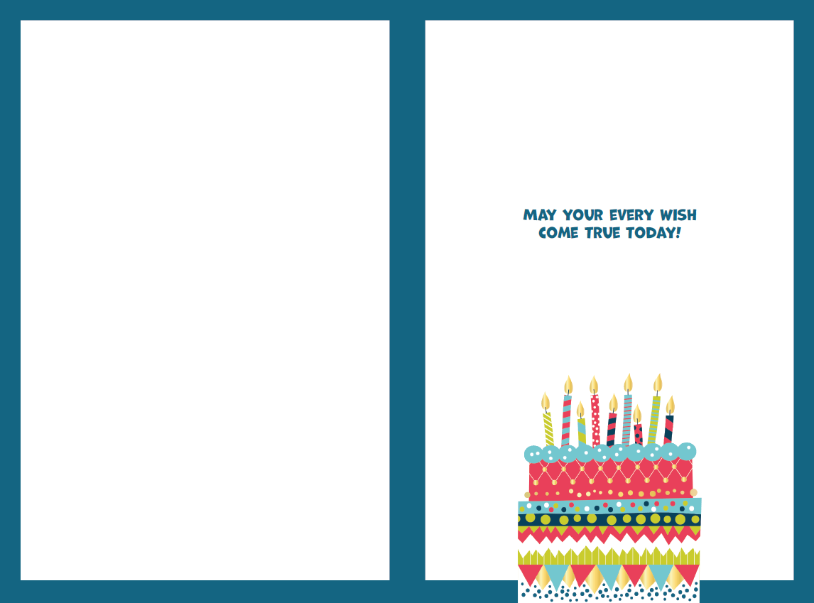 Patterned birthday cake birthday card from Pictura featuring colorful cake design, perfect for celebrating birthdays.