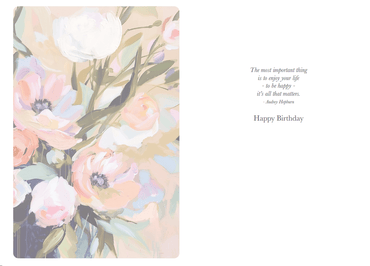 Pictura Art Of Gentle Days birthday card featuring soft floral design and elegant script for everyday occasions.