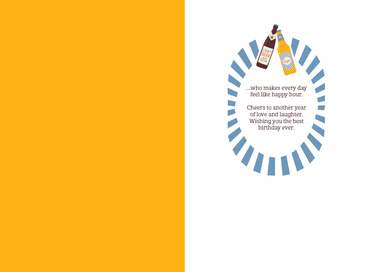 Pictura birthday card featuring beer bottles design for husband, ideal for celebrating birthdays with a fun, everyday greeting card.