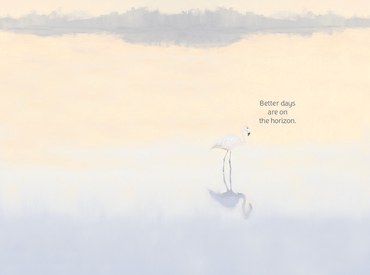 Pictura Flamingo At Dawn encouragement card featuring a colorful flamingo illustration, perfect for everyday uplifting messages.