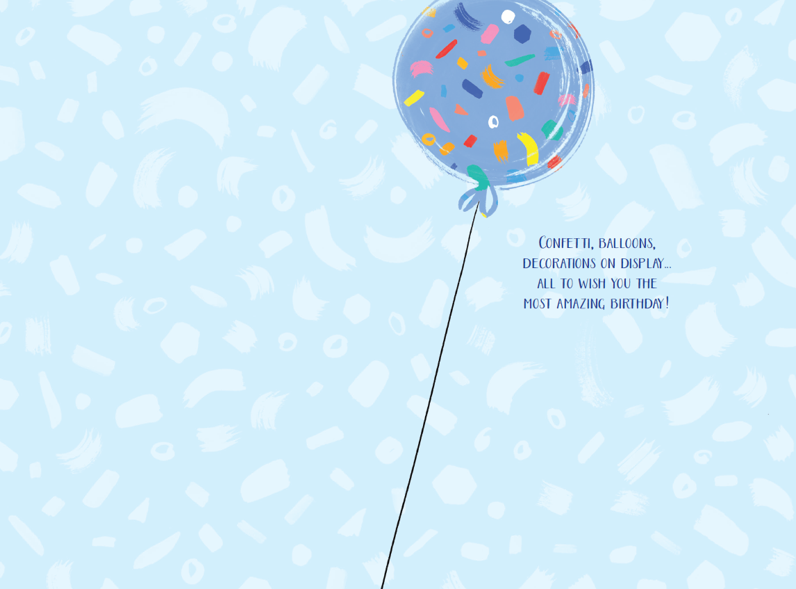 Colorful bunch of balloons birthday card by Cardmore featuring vibrant balloon illustrations for celebrating special occasions.