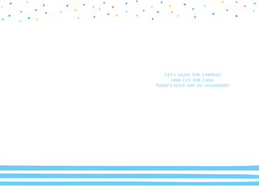 Pictura birthday card featuring a wood element design with a festive birthday cake illustration, perfect for celebrating birthdays.