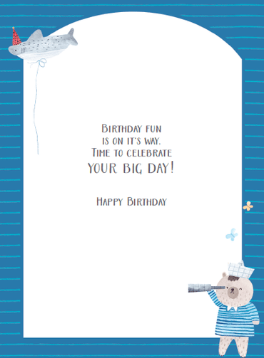 Colorful Animal Adventure birthday card with playful confetti and animal illustrations from Cardmore's everyday card collection.