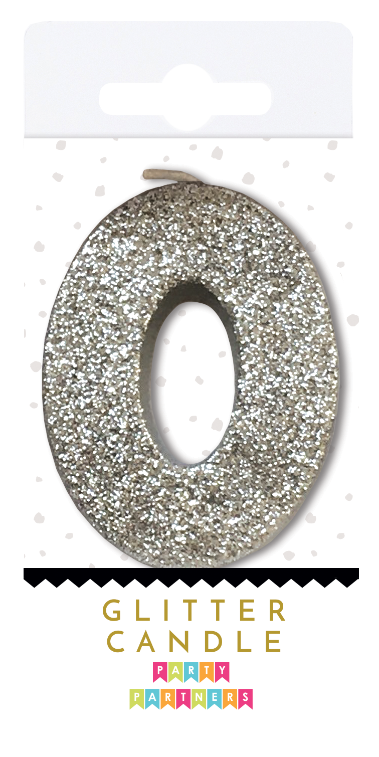 Silver Glitter Candle 3