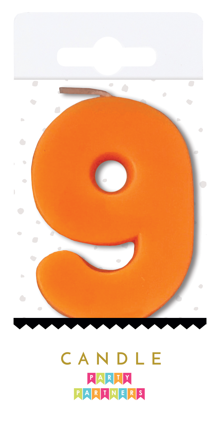 Neon number candle 0 by Party Partners featuring a bright, colorful illuminated number candle for celebrations.