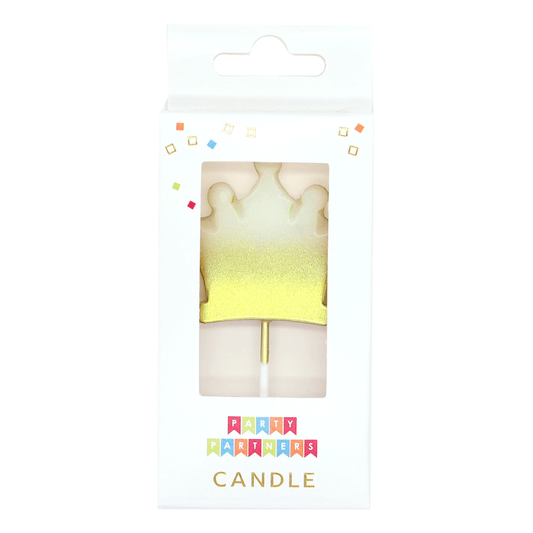 Gold ombre metallic number candle crown from Party Partners, decorative candles with a shiny, metallic finish for celebrations