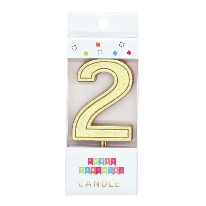 Gold Number Decal Candle 2