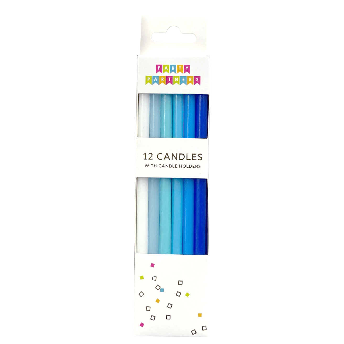 Blue gradient candle set by Party Partners featuring three elegant candles with varying heights, perfect for decorative lighting.