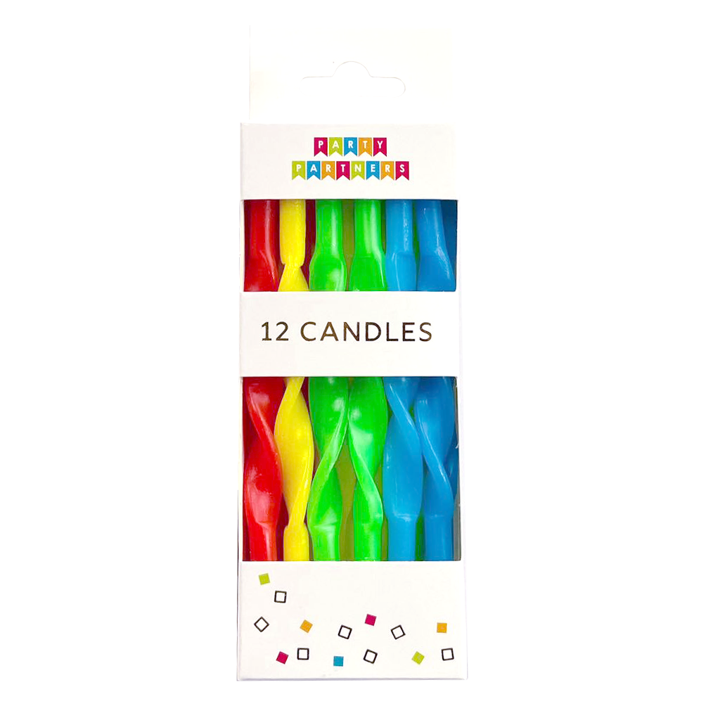Candle Set - 12 Twisted Rainbow