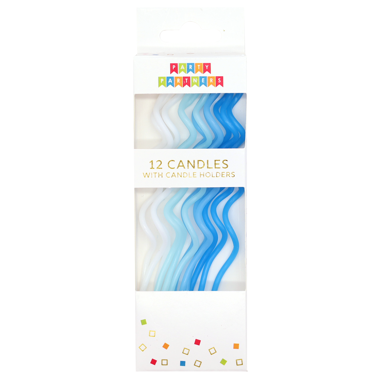 Candle Set - 12 Spiral Blue