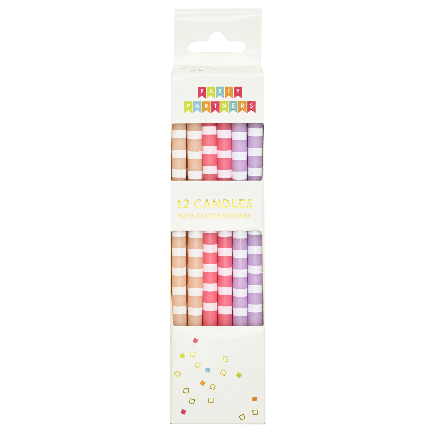 Polka Pink Stripes 12 Candle Set