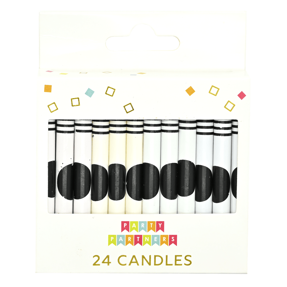 Set of 24 colorful crayon-shaped candles from KAM FAI CANDLES MFG CO LTD, arranged in a decorative candle set.