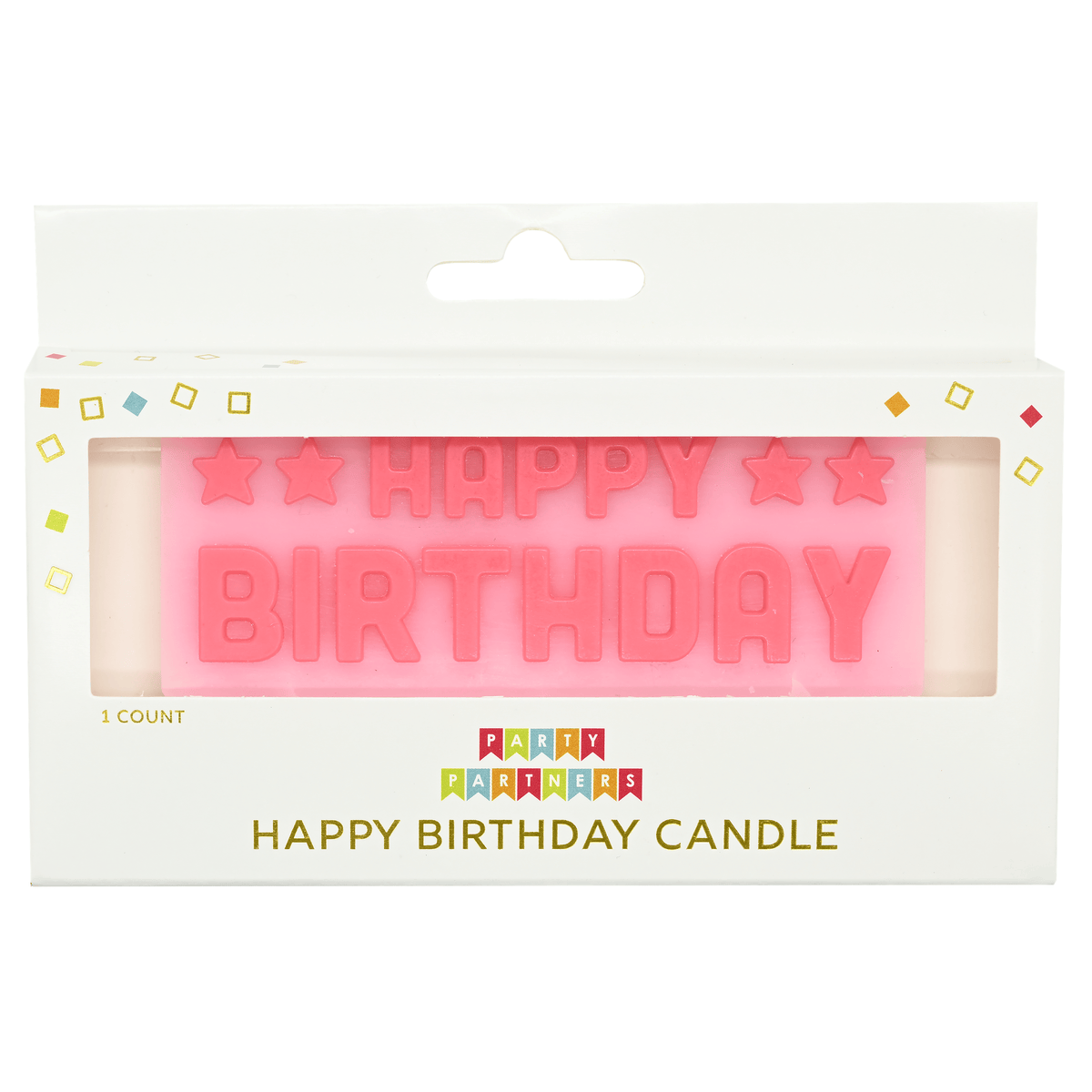 Pink birthday block candle set by KAM FAI CANDLES MFG CO LTD, featuring colorful numbered candles for celebrations.