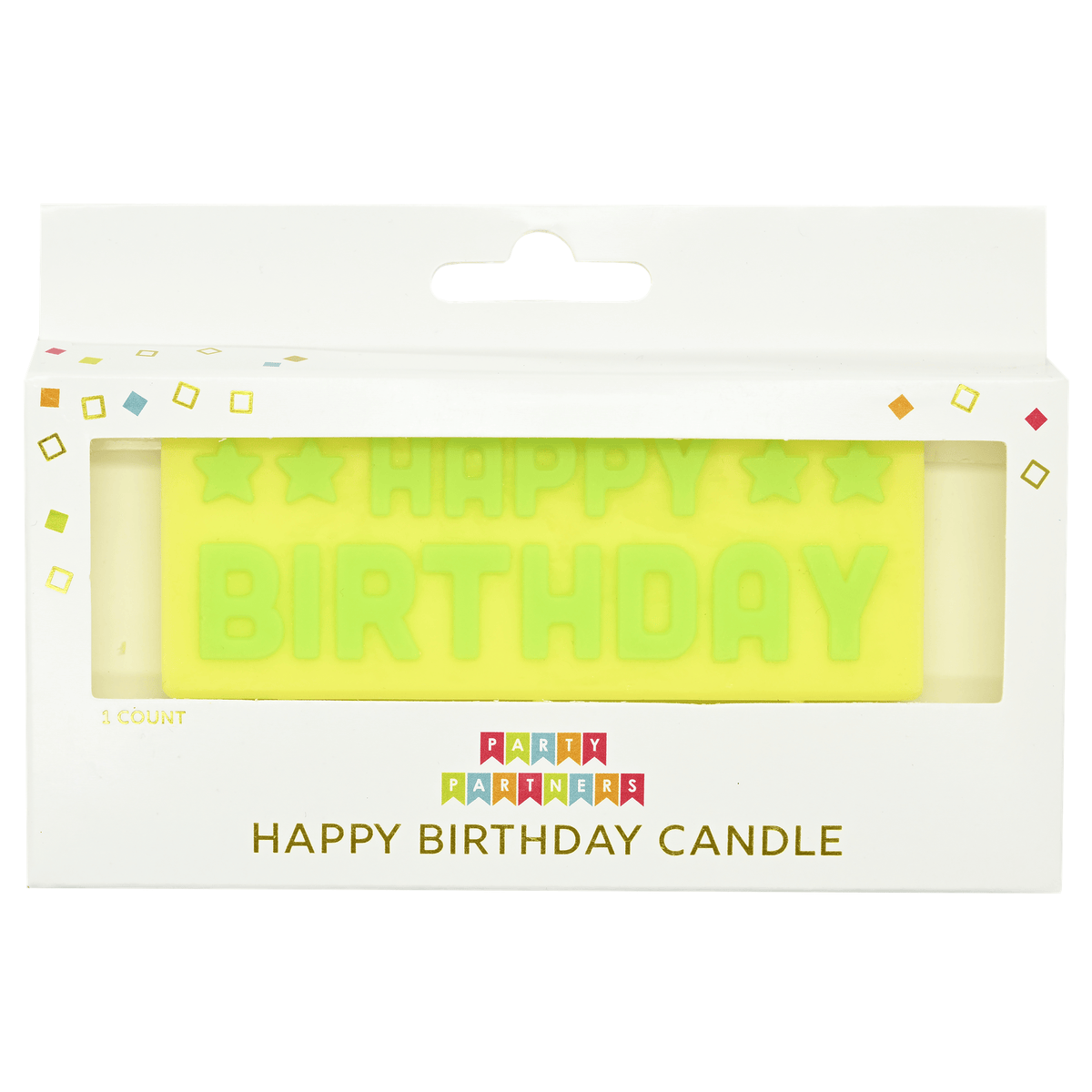 Set of colorful birthday candles in a block candle set by KAM FAI CANDLES MFG CO LTD, featuring festive and decorative candle designs.