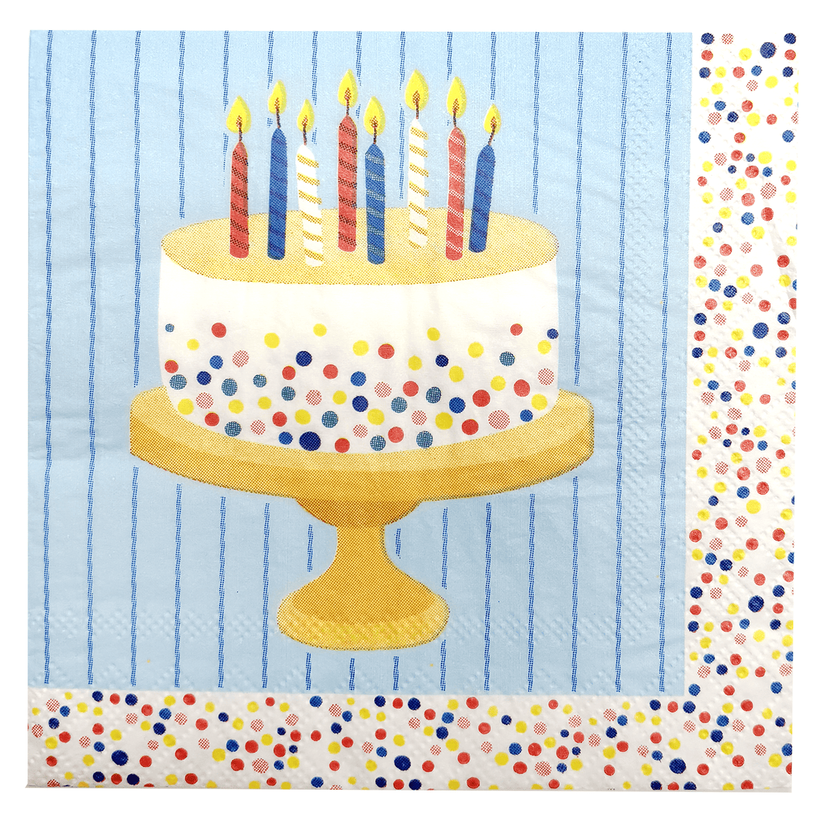Joyful Lands Craft Co. Cake Dots napkin set, colorful paper napkins with playful dot pattern, perfect for celebrations and gatherings.